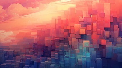 Wall Mural - vibrant and captivating abstract background illustrating dynamic colors and shapes