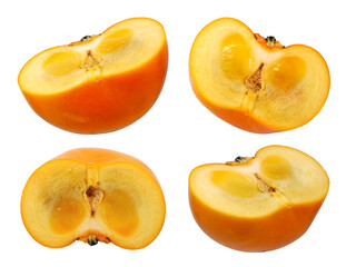 Wall Mural - Fresh Persimmon fruit isolated on white background