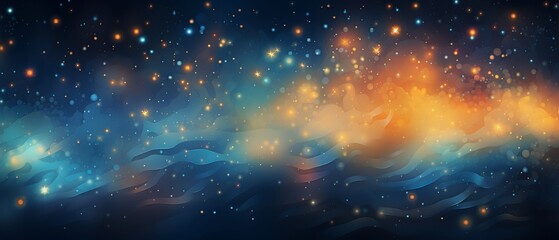 Wall Mural - vibrant cosmic abstract: luminous stars illuminate a captivating background