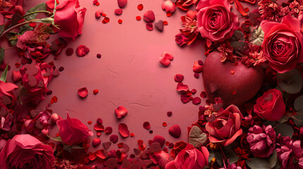 Wall Mural - Valentines Day Abstract Background with Beautiful Bokeh