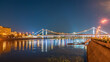Krymsky Bridge or Crimean Bridge in Moscow at summer night