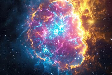 Canvas Print - A vibrant supernova explosion in deep space