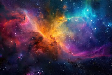Wall Mural - dazzling nebula with vibrant colors in deep space