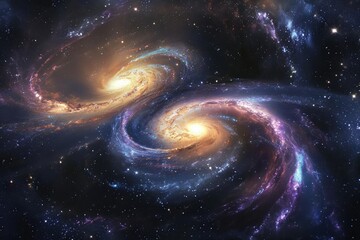  Distant galaxies colliding Creating a cosmic spectacle