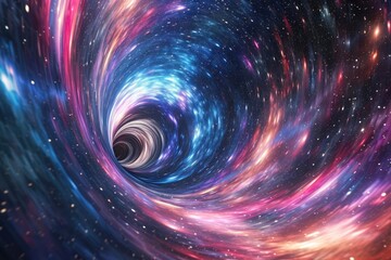 Wall Mural - intergalactic travel through a wormhole star trails swirling