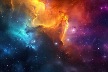 Wall Mural - colorful nebula and star fields in a distant galaxy