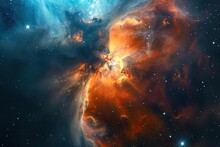Cosmic Event Of A Star Being Born In A Nebula