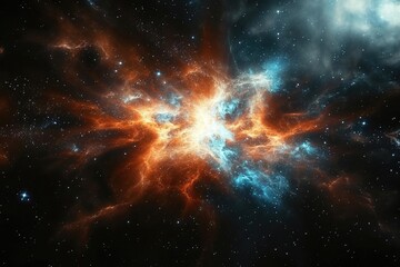 Canvas Print - Cosmic event of a star being born in a nebula.