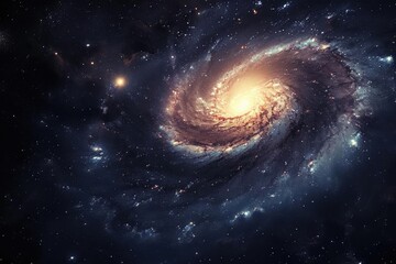 Wall Mural - majestic spiral galaxy in deep space illuminated by stars and nebulae