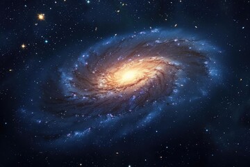 Wall Mural - Majestic spiral galaxy surrounded by twinkling stars in deep space