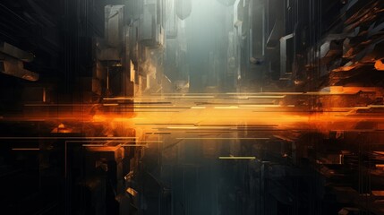 Wall Mural - Dreamlike fusion: abstract digital backdrop with vibrant colors and geometric patterns for creative projects