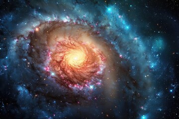 Wall Mural - vibrant galaxy with swirling colors and bright stars