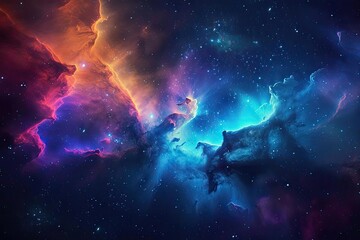 Wall Mural - nebula cloud formation in deep space with vibrant colors