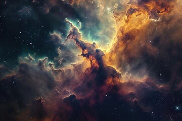 Wall Mural - Nebula formation as seen from a distant space probe