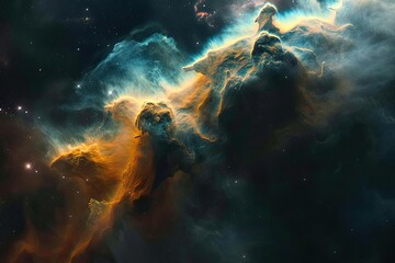 Wall Mural - Nebula formation as seen from a distant space probe