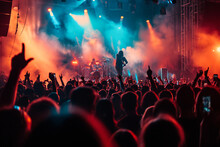 Rock Festival Or Concert With A Rock Band On Stage