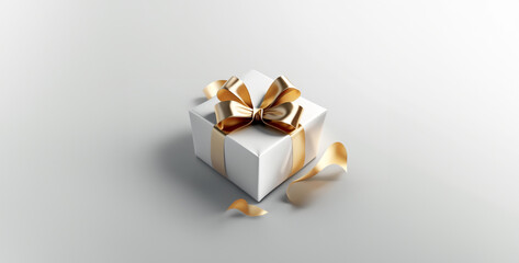 golden gift box, Open white present box with gold