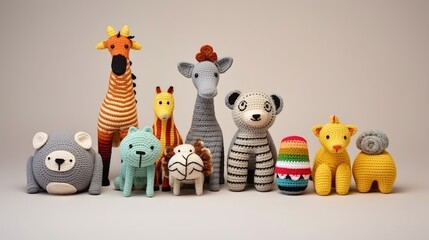 Sticker - Crocheted baby toys in adorable animal shapes, stimulating imagination and play