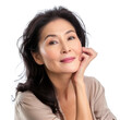 © 361 Portrait Studio - Beautiful gorgeous mid aged mature asian woman looking at camera isolated on white. Mature old lady close up portrait. Healthy face skin care beauty, skincare cosmetics, cosmetology concept, png