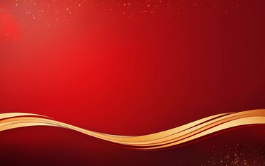 Sticker - Red background and gold border with space, Chinese New Year concept. generative ai