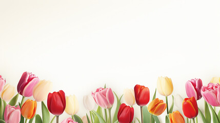 Wall Mural - tulip border with copy space