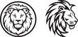 minimal style lion head logo design illustration generative ai