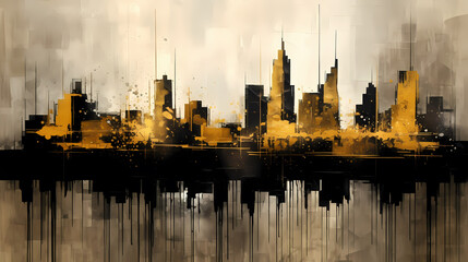 Wall Mural - abstract line art background, technological background