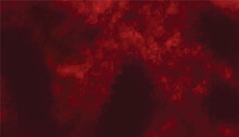 Red Dark Mist Cloud Background. Realistic Fog, Red Smoky Rising Vector. Red Sparkles Pattern Grunge Texture. Red Cloud Smoke Texture.