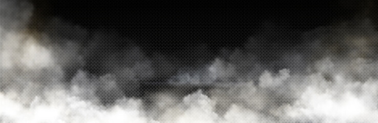 Wall Mural - white smoke cloud with overlay effect on transparent background. realistic border with fog. vector i