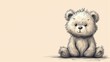  a drawing of a teddy bear with a sad look on its face sitting in front of a light colored background.