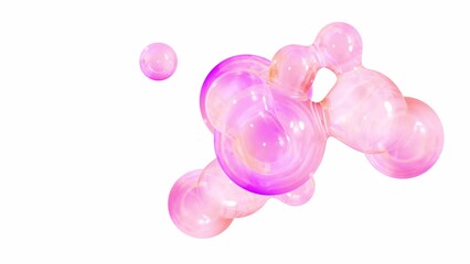 Aufkleber - Metaball animation of liquid blobs morphing. 3D Abstract Colorful Metaballs Background. Bright holographic colors. seamless looping 3D animation
