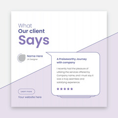 Sticker - Customer feedback testimonial web banner ui ux design and social media post square template