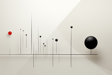 Aufkleber - A minimalist abstract design with a single line, symbolizing the journey of a single thought.