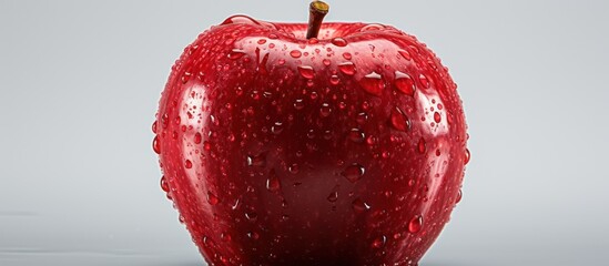Wall Mural - Apple with water drops on white copy space background