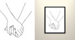 © Pathum - Couple holding their hands together line art drawing design