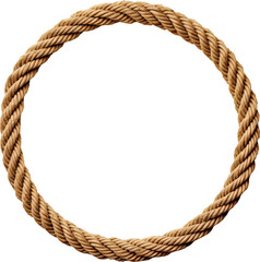 Rope circle isolated on transparent background. PNG