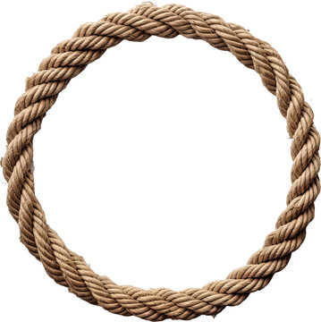 Rope circle isolated on transparent background. PNG