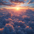 Above the clouds serene scene