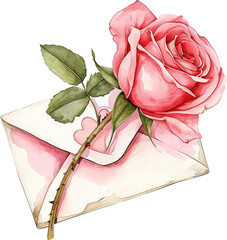 Wall Mural - Letter with roses isolated on transparent background. PNG
