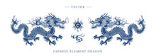 Blue And White Porcelain Chinese Dragon Pattern