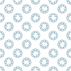 Poster - Happy Flower in a Hippie Groovy style vector minimalist thin line seamless pattern
