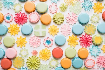 Sticker - overhead shot of macarons forming a pattern