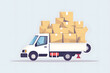 Versandfahrzeug-Illustration: Lastwagen und Lieferwagen für effiziente und zuverlässige Logistiklösungen