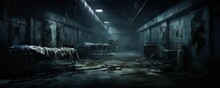 Spooky Abandoned Hospital Interior Generative AI