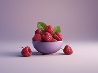 Wall Mural - Vibrant Pop Illustration of Tart Raspberries on Gradient Background Gen AI