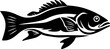 Fishing walleye fish silhouette in black color. Vector template for laser cutting wall art.