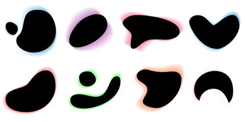 Poster - Set of gradient blob shapes, round abstract elements.