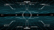 © Vector Tradition - Military HUD interface, target aim controls screen, vector futuristic dashboard with radars. Military game or HUD technology virtual panel display of submarine or aircraft target aim with gun sight