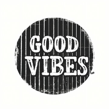 Good Vibes, A Black And White Circle With White Text