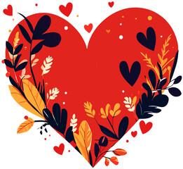 Wall Mural - heart with flowers